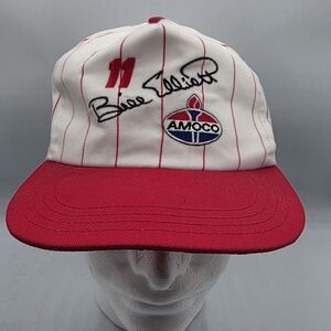 Vintage Bill Elliott #11 Amoco Snapback White and Red Cap